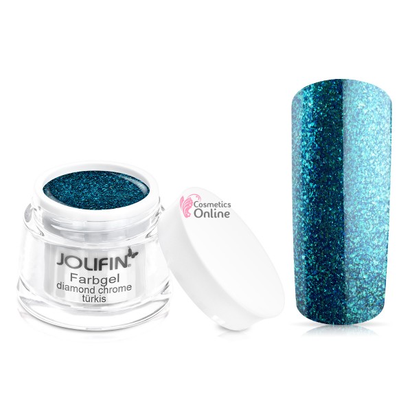 Gel UV Jolifin Diamond Chrome Turcoaz 5 ml